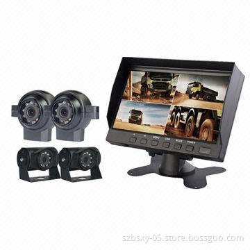 Hot Car Night Vision Cameras with Digital LCD Quad Monitor for Car Rear View System